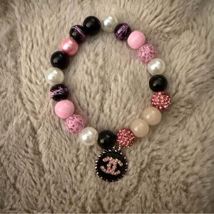 Chanel Beaded stretch Bracelet with charm